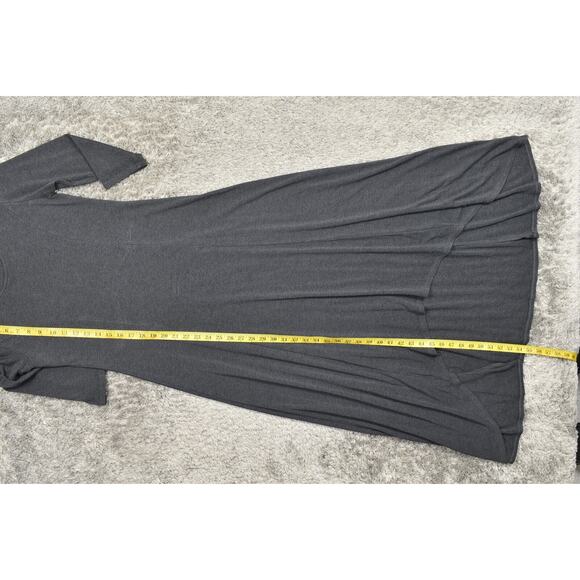 Chico's Gray Hi-Low Shift Dress Size 0 Rayon Preowned 3/4 Sleeve Stretch - Picture 5 of 8